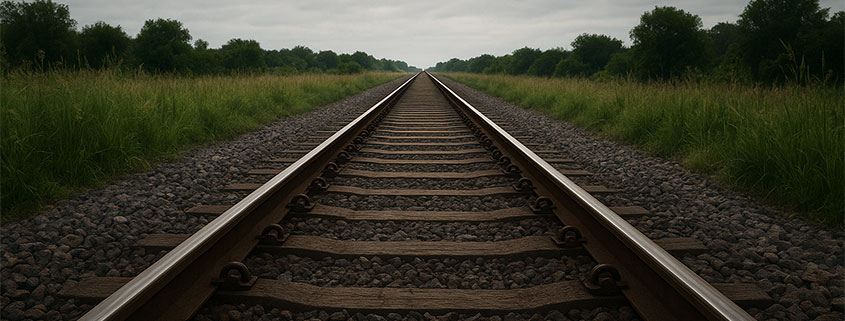 tpc-vias-ferreas-845x321 Vía de tren en el campo, símbolo de progreso y formación en construcción.